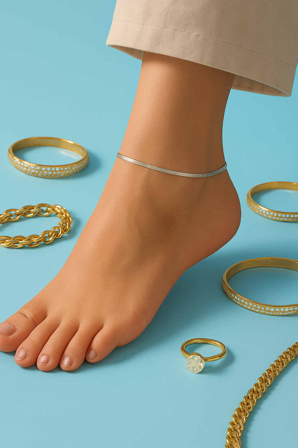 Premium Luxury Lucky Snake Anklet | Long-Lasting Shine & Modern Charm